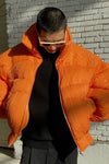 CHENPENG Orange Pleated Puffer Jacket CP20AWJ015